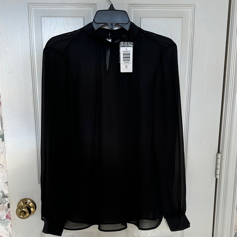 Torrid Black Sheer Blouse